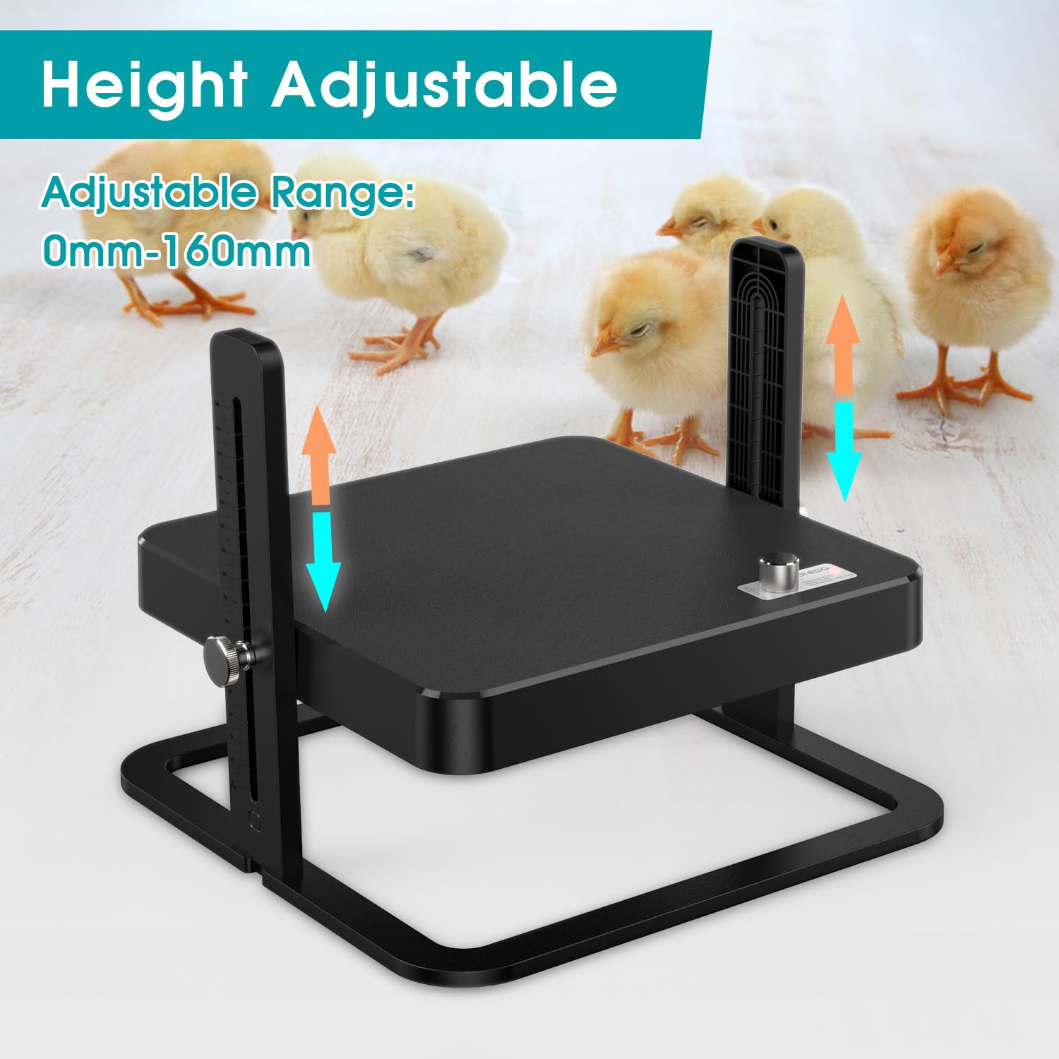 howooiua Chick Heating Plate showing temperature control settings