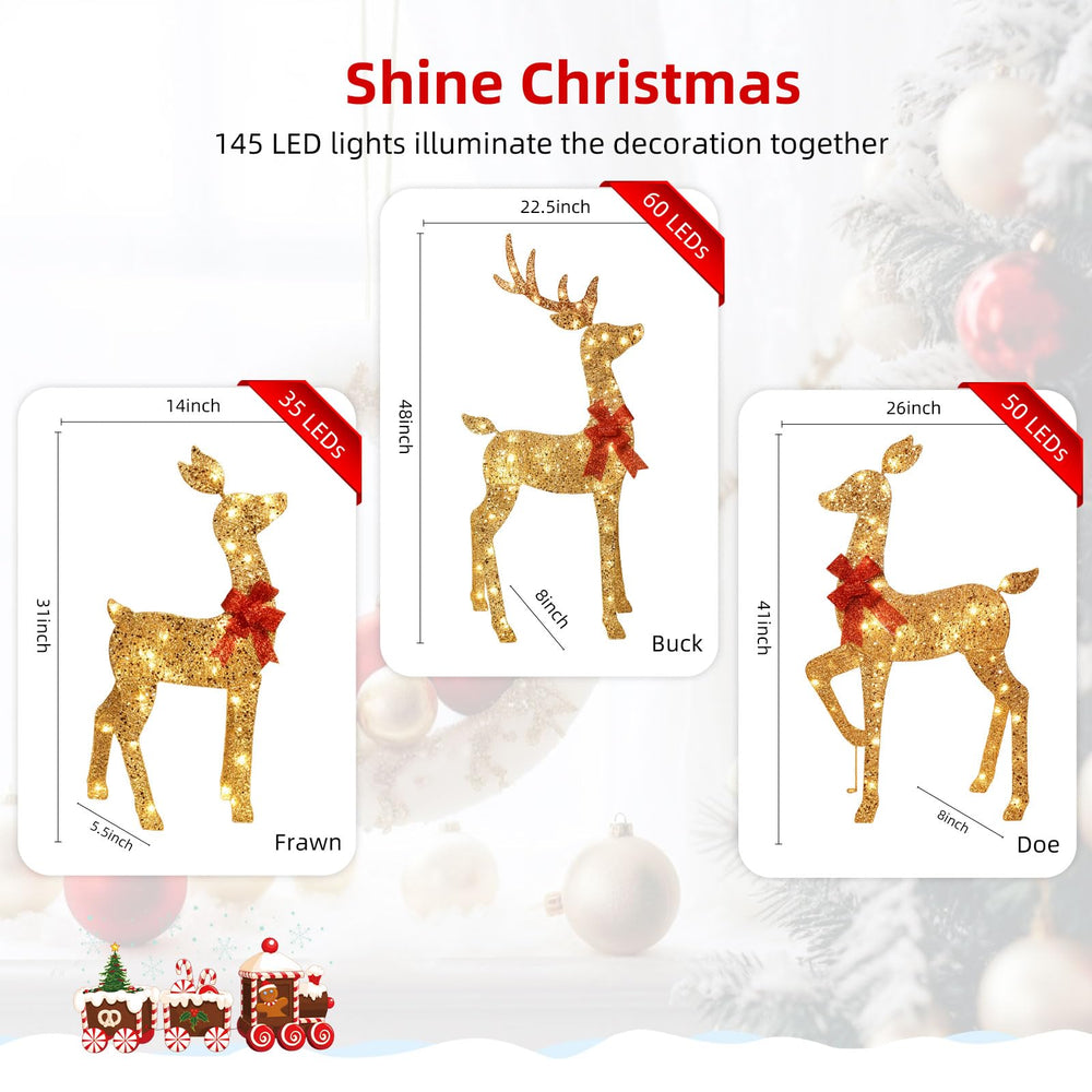 HOYECHI fawn reindeer in gold with warm white glow
