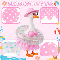 hoyuwak Bikini Goose Outfit on a 23 inch porch goose statue