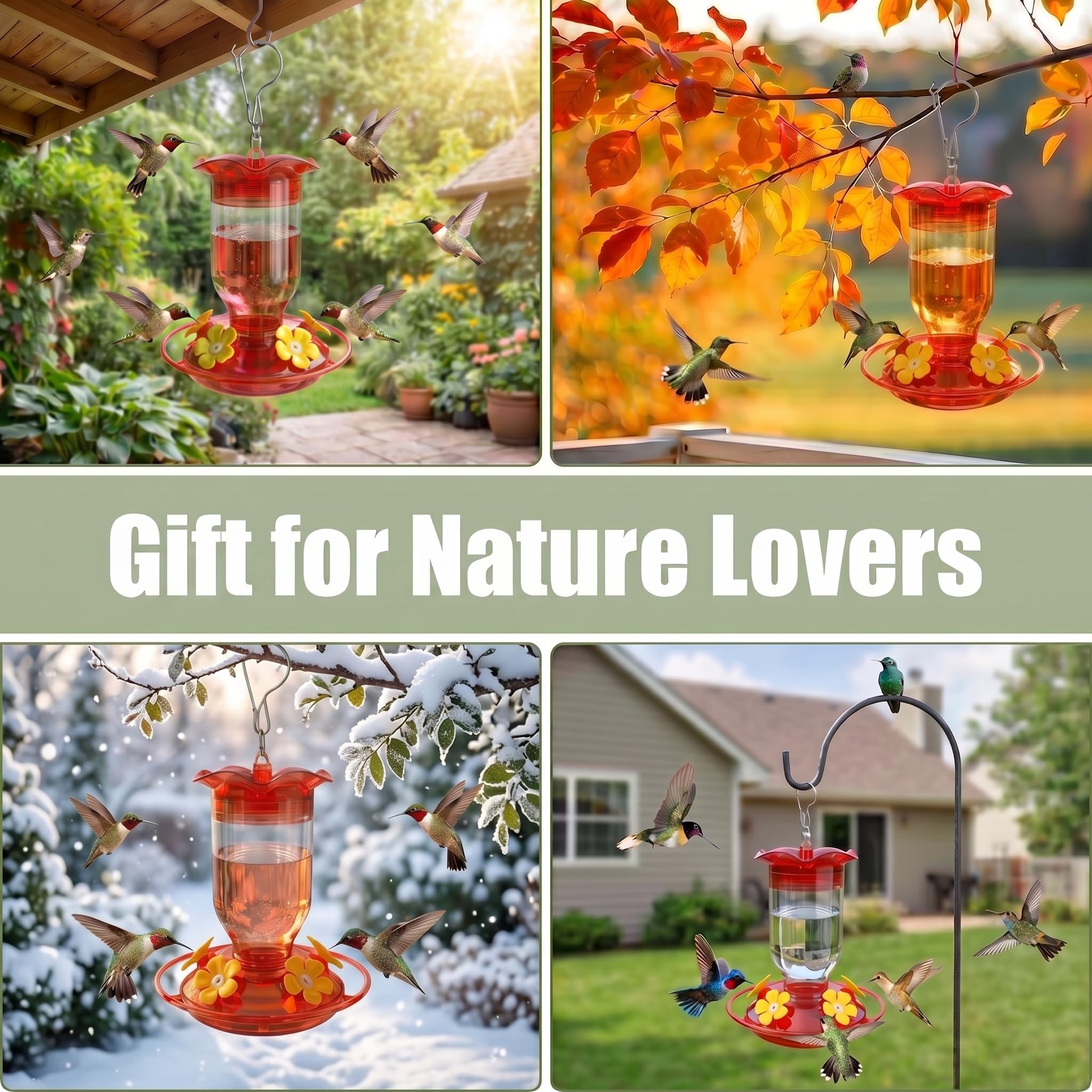 Hpewi hummingbird feeder hanging securely with hook