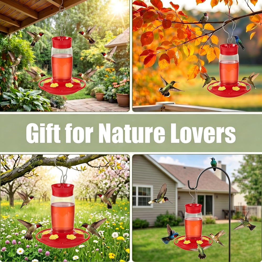 Hpewi Hummingbird Feeder outdoor setup with hummingbird