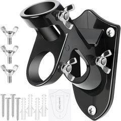 HPGOED Flag Pole Holder black model front view with mounting bracket