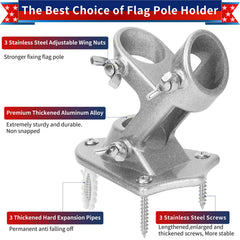 HPGOED flag pole holder side view showcasing screws