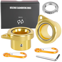 HPGOED Flag Pole Rings front view in gold