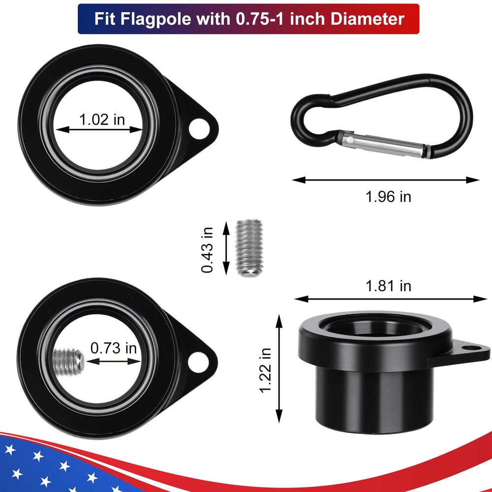 HPGOED flag pole rings with carabiners included in the package