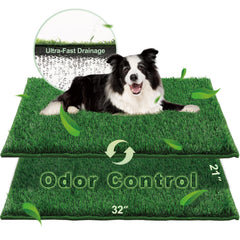 HQ4US 4LEGS artificial grass pee pad for dogs, green color