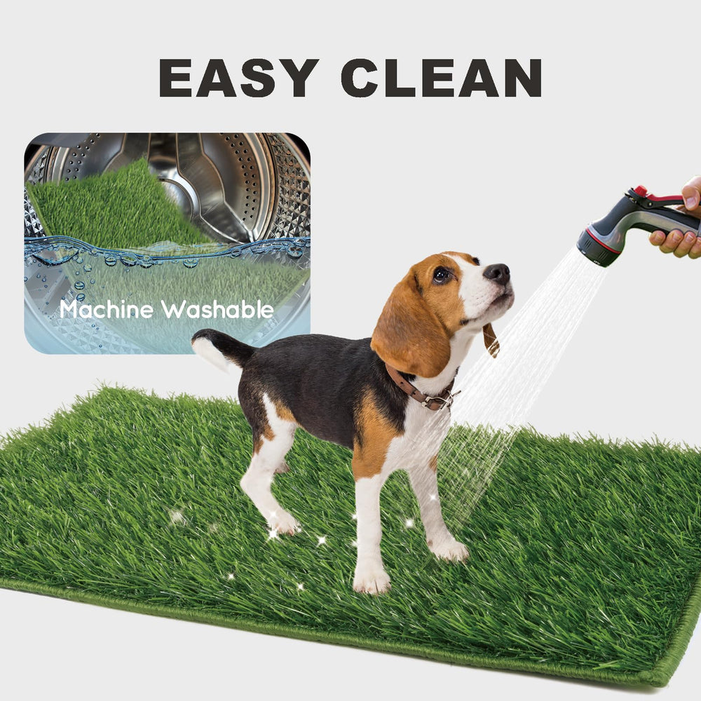 HQ4US 4LEGS grass pee pad in use by a dog