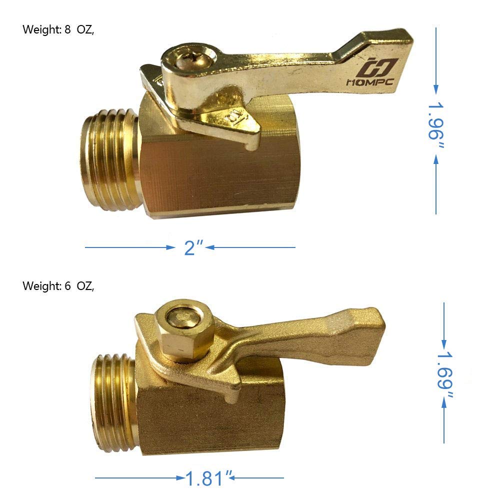 HQMPC Brass Shut Off Valve close-up of handle