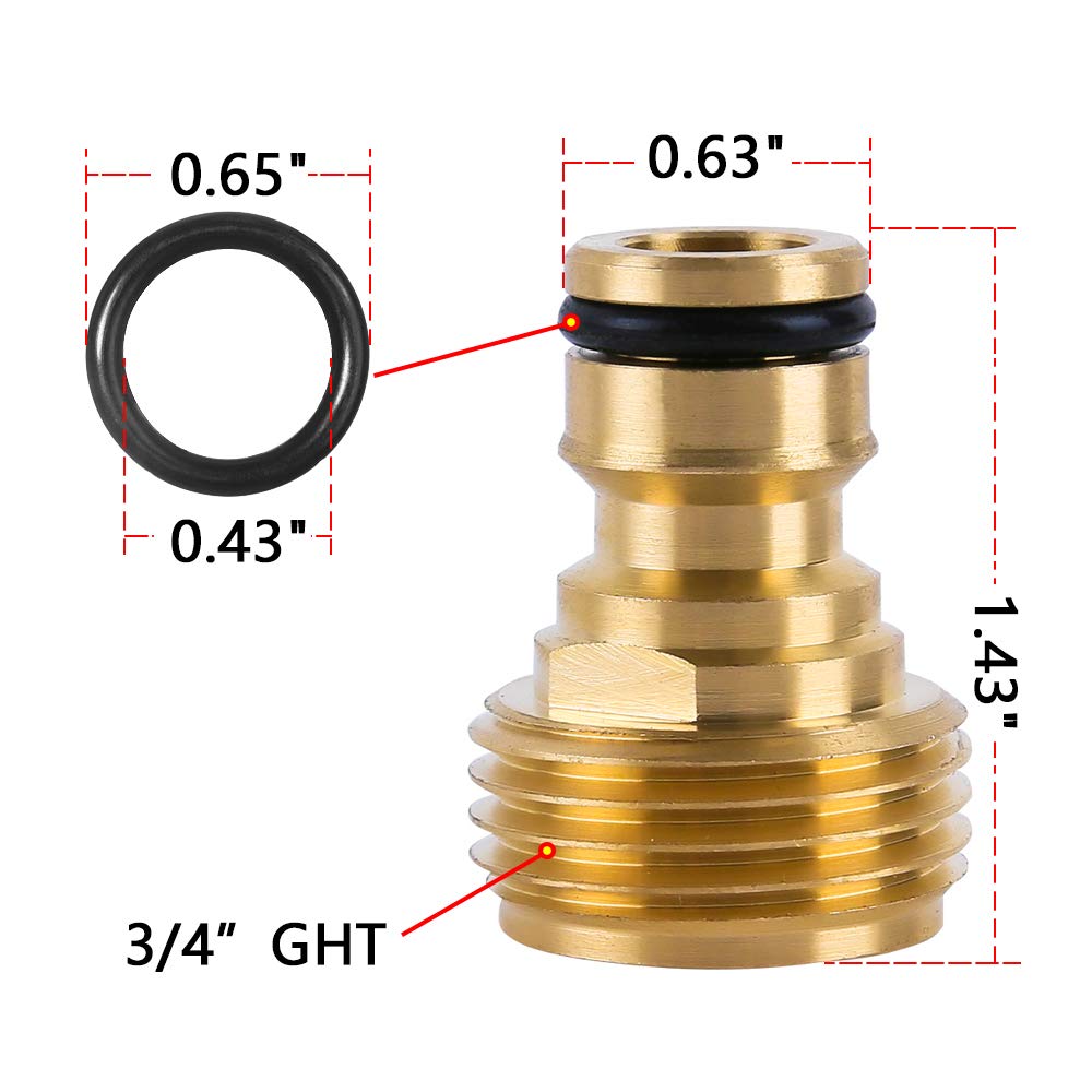 HQMPC connectors connected to garden hose