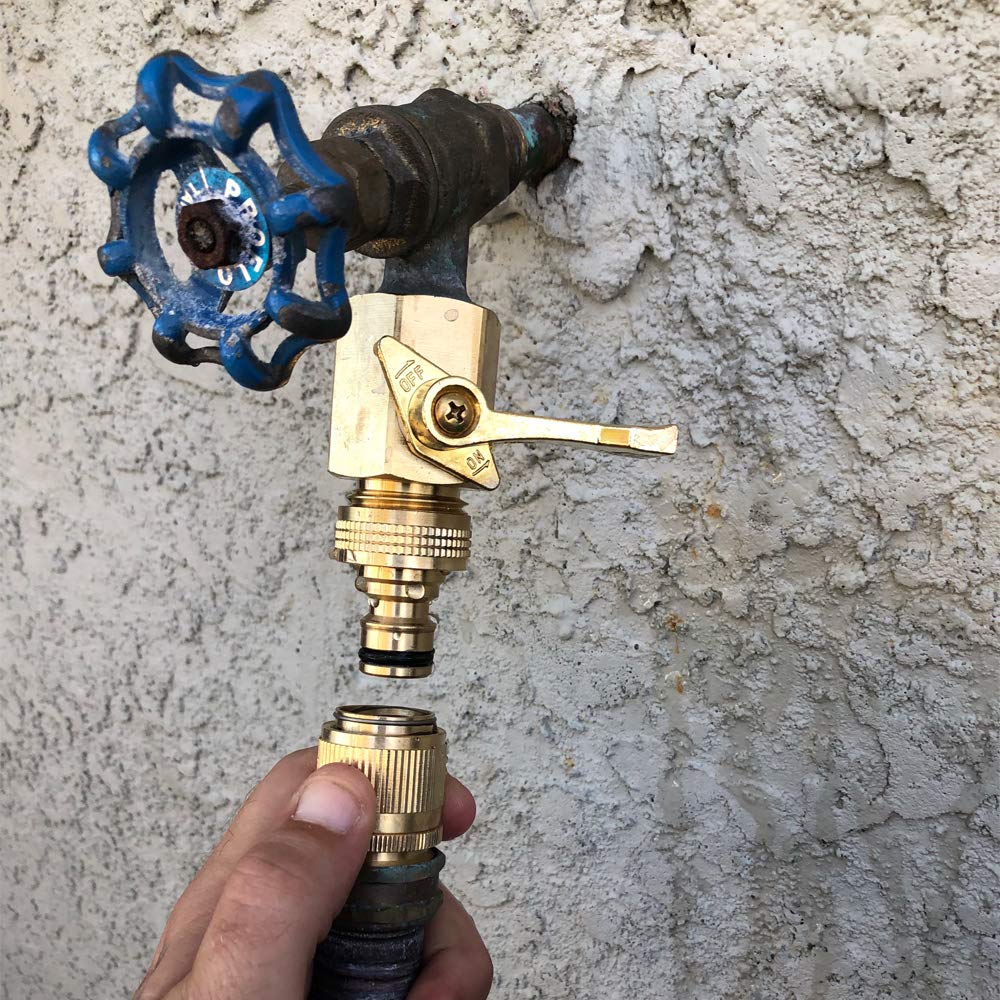 HQMPC fittings attached to a garden hose