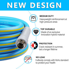 HQMPC garden hose coiled for easy storage