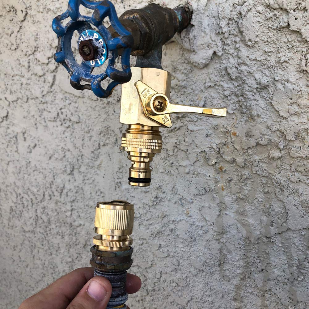 HQMPC garden hose connectors demonstrating easy connection