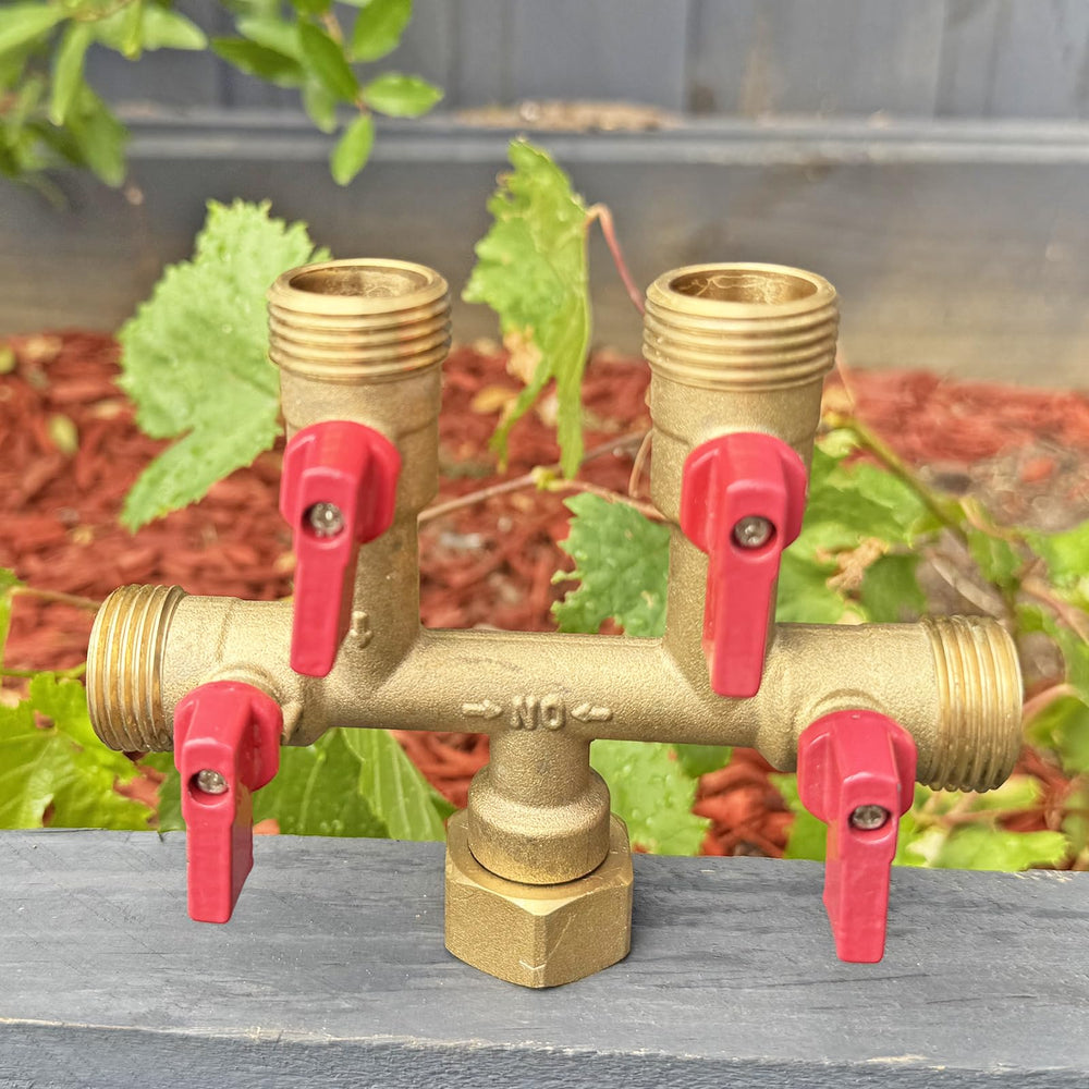 HQMPC Hose Splitter held in hand for scale