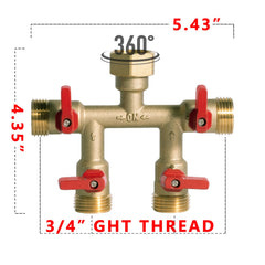 HQMPC Hose Splitter side view with red handle