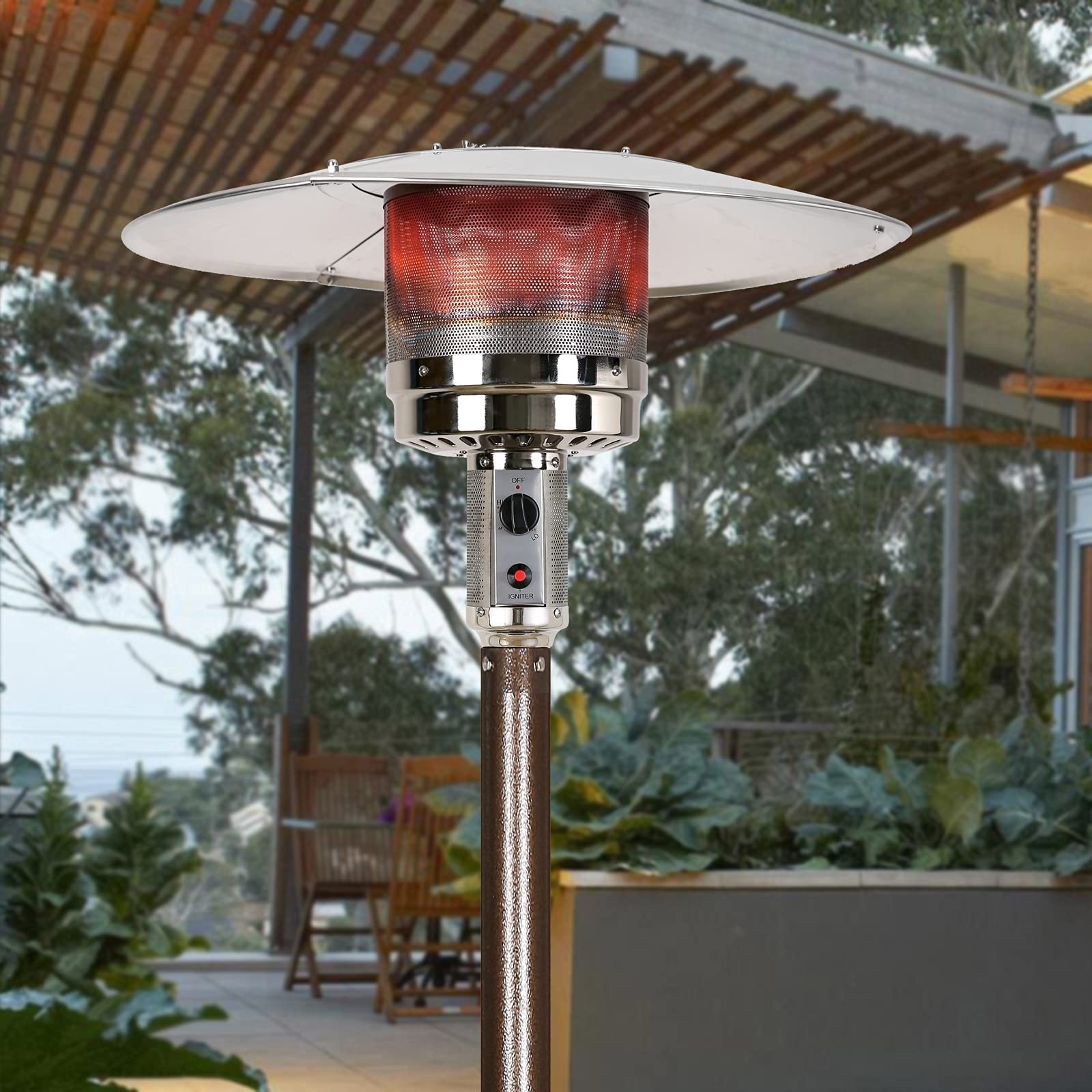 HQQ outdoor Patio Heater Reflector Shield in outdoor setting