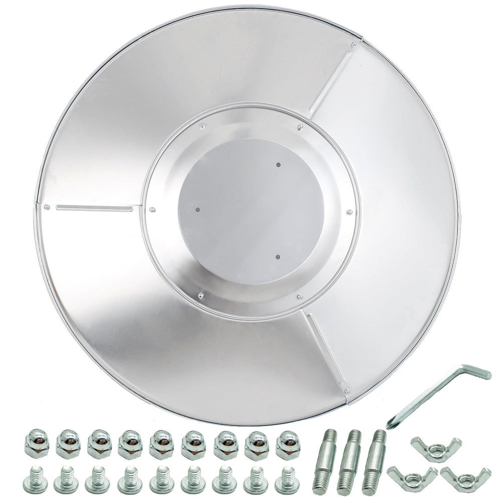 HQQ outdoor Patio Heater Reflector Shield top view, silver