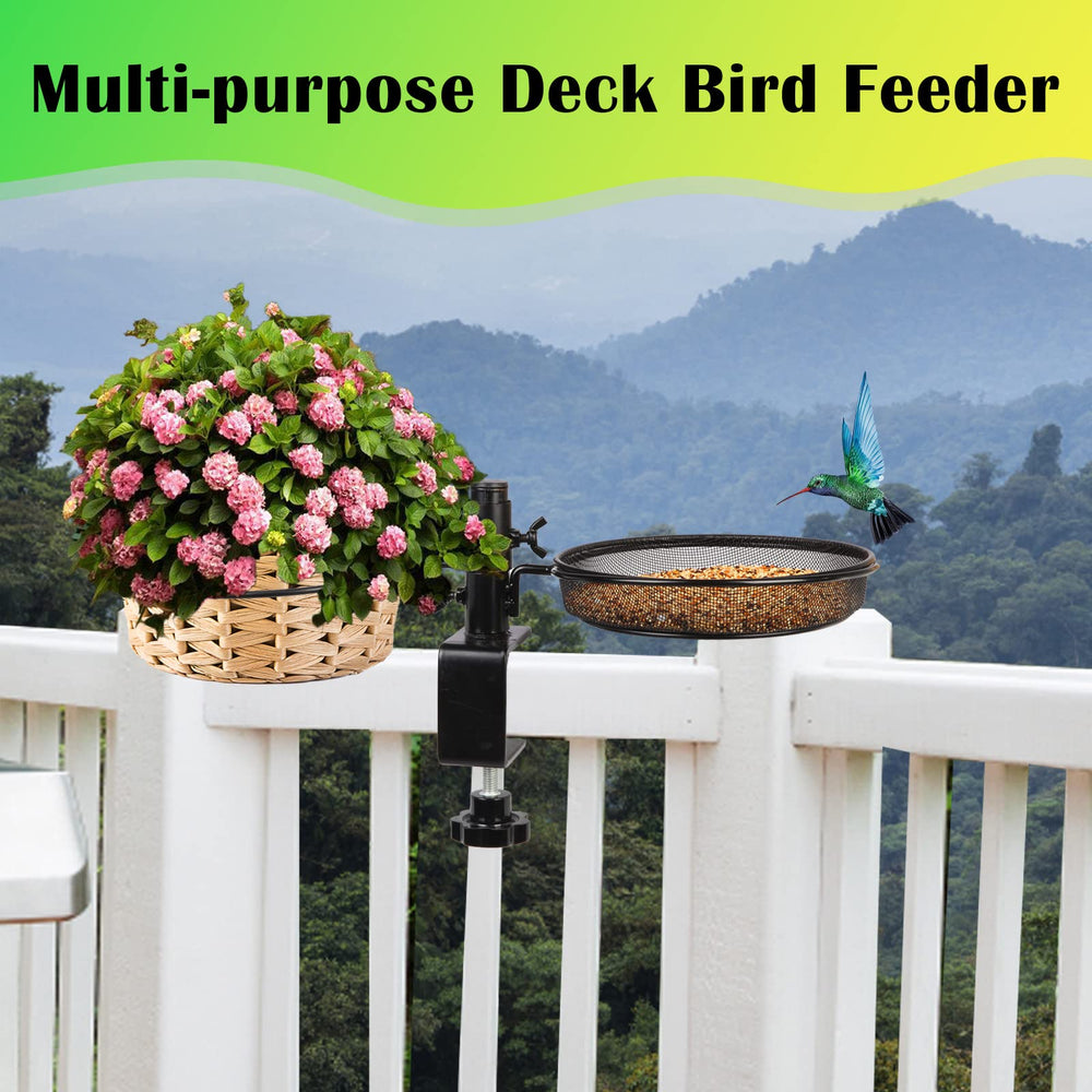 HRAYLTOP Deck Bird Feeder displaying clear water bowl