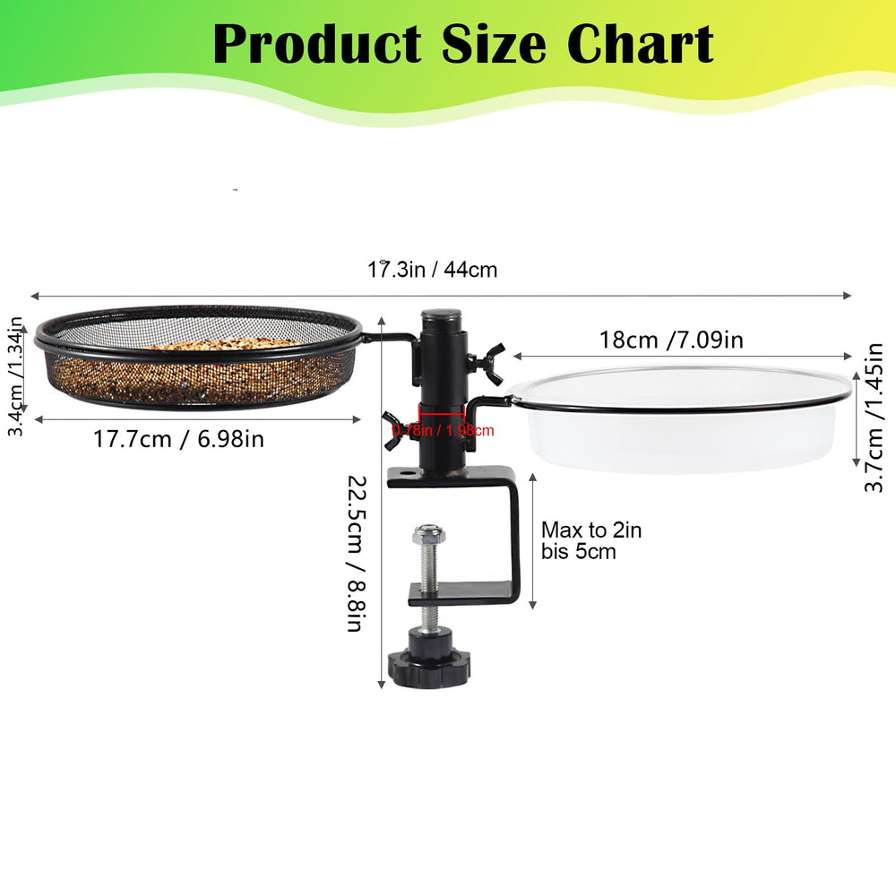 HRAYLTOP Deck Bird Feeder with birds feeding on tray