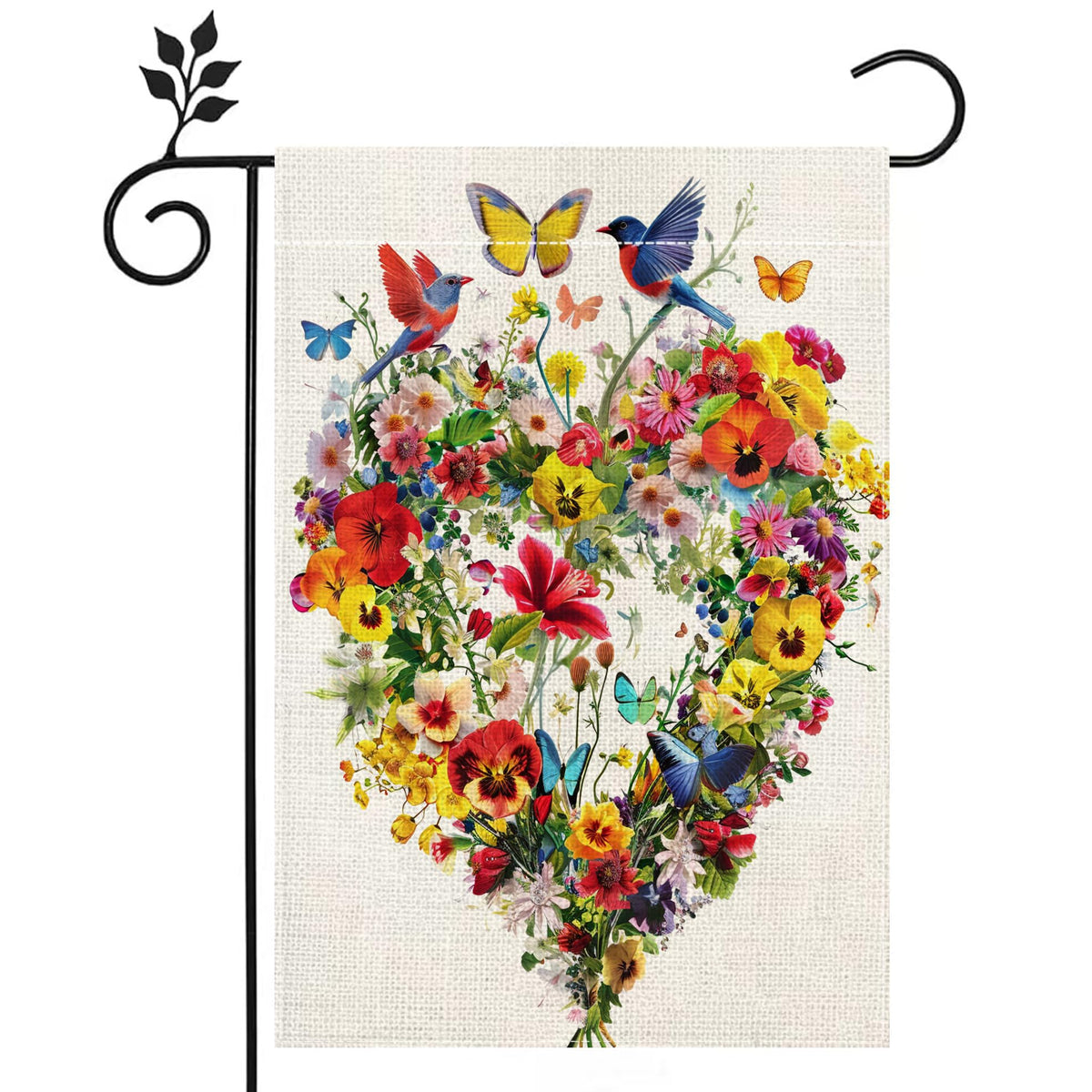 Hsrvivi garden flag 12x18 inches featuring colorful floral design