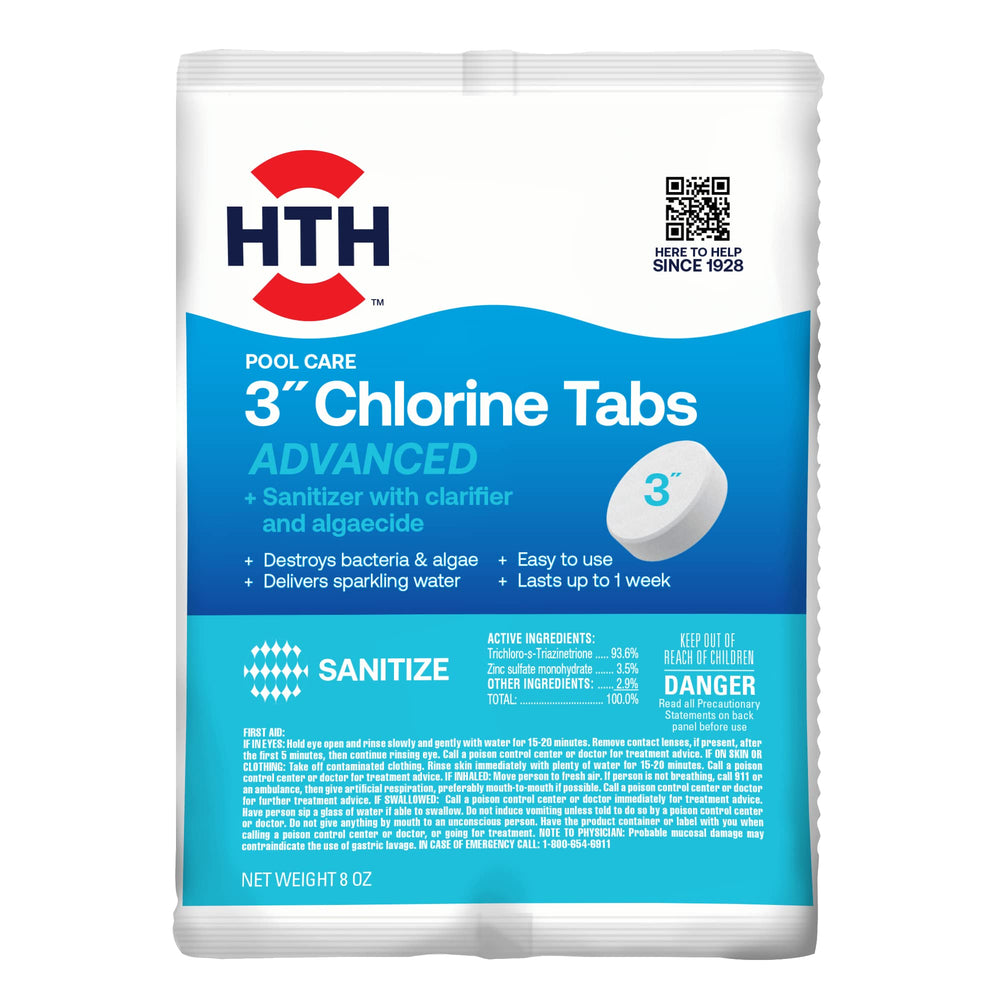HTH 3” Chlorine Tabs Advanced front view packaging
