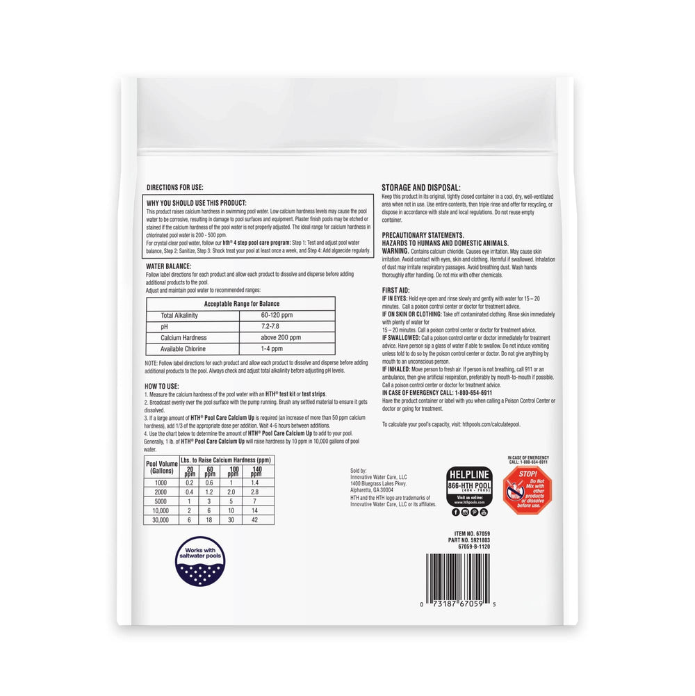 HTH Calcium Hardness Up packaging details