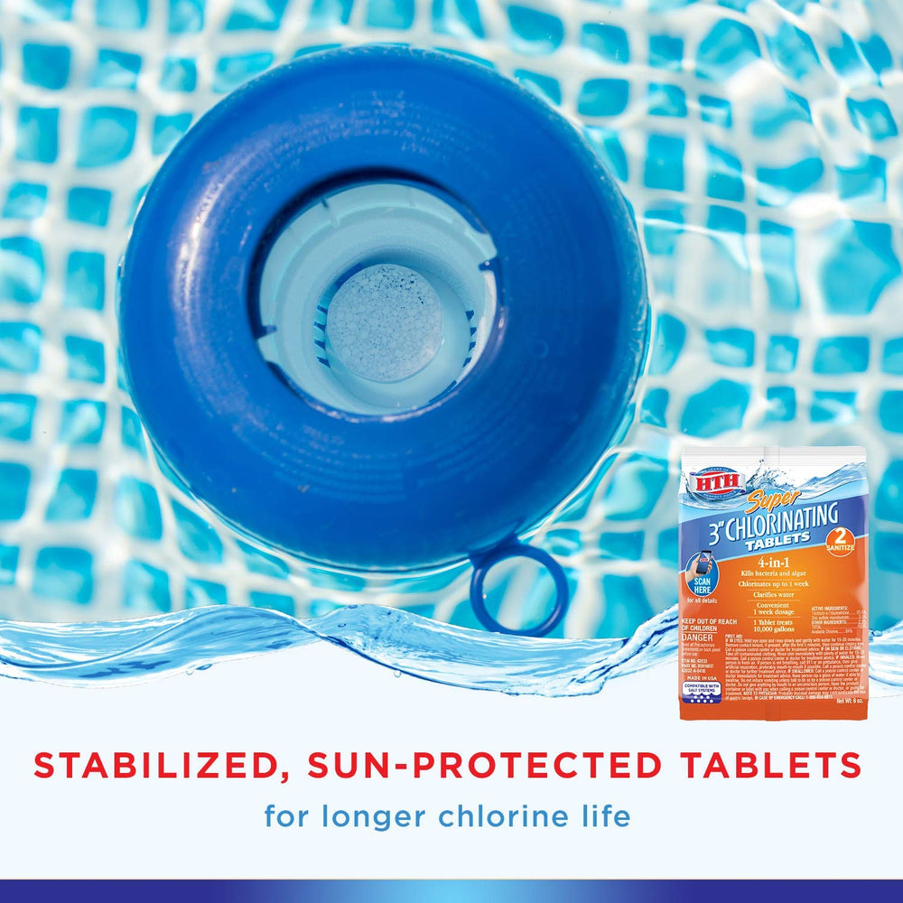 HTH Chlorinating Tablet in pool skimmer