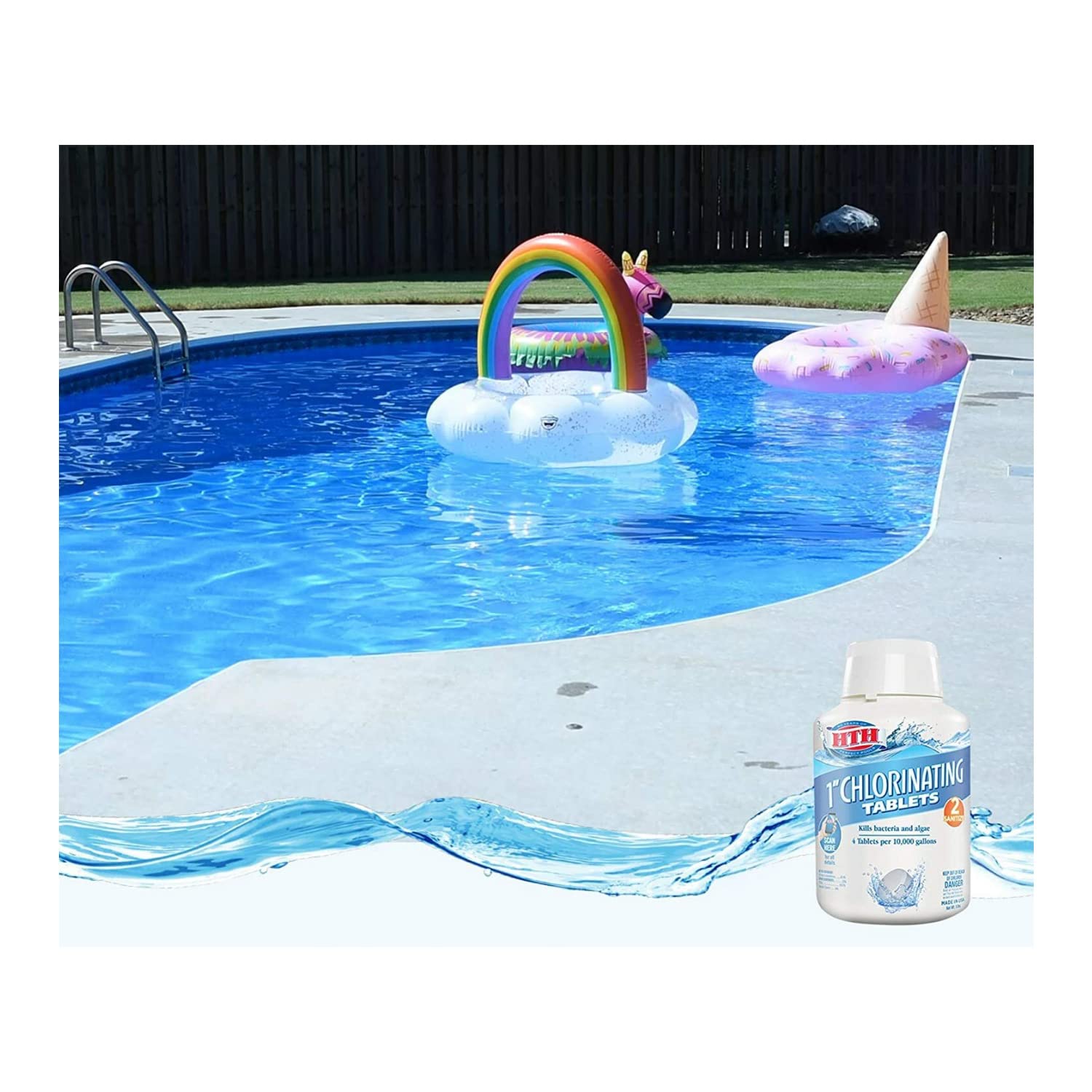 HTH Chlorinating Tablets in a pool skimmer