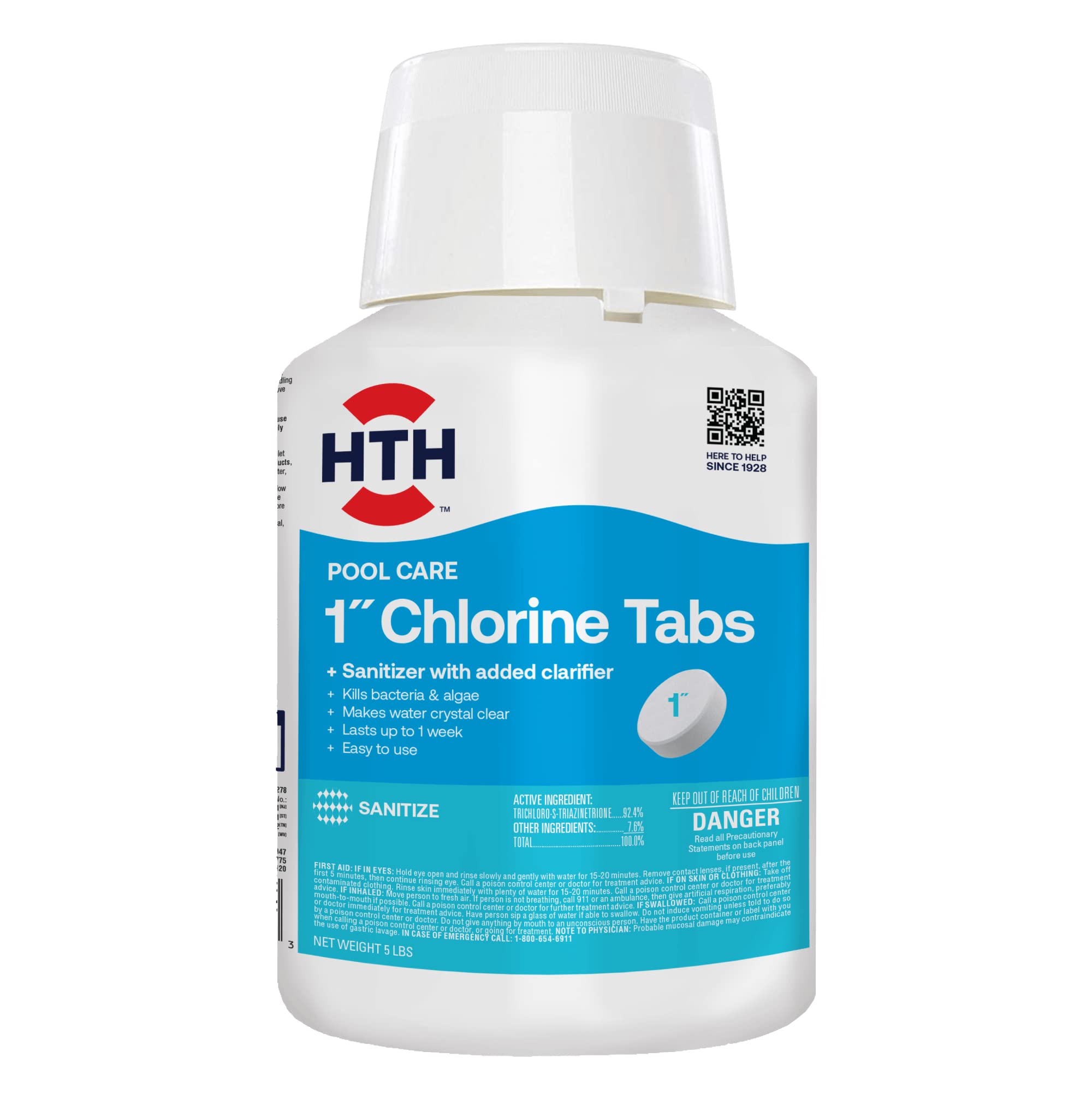 HTH Chlorine Tabs 5 lbs package front view