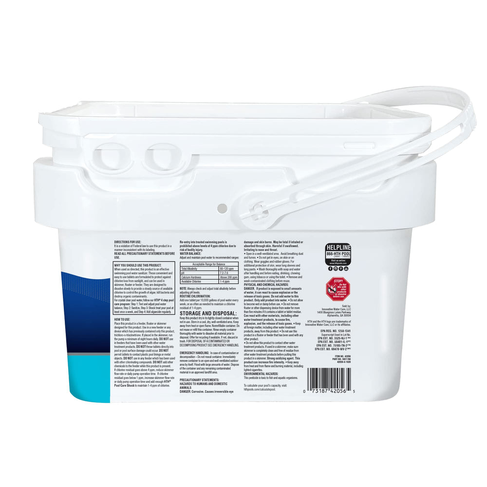 HTH Chlorine Tabs Ultra packaging side view
