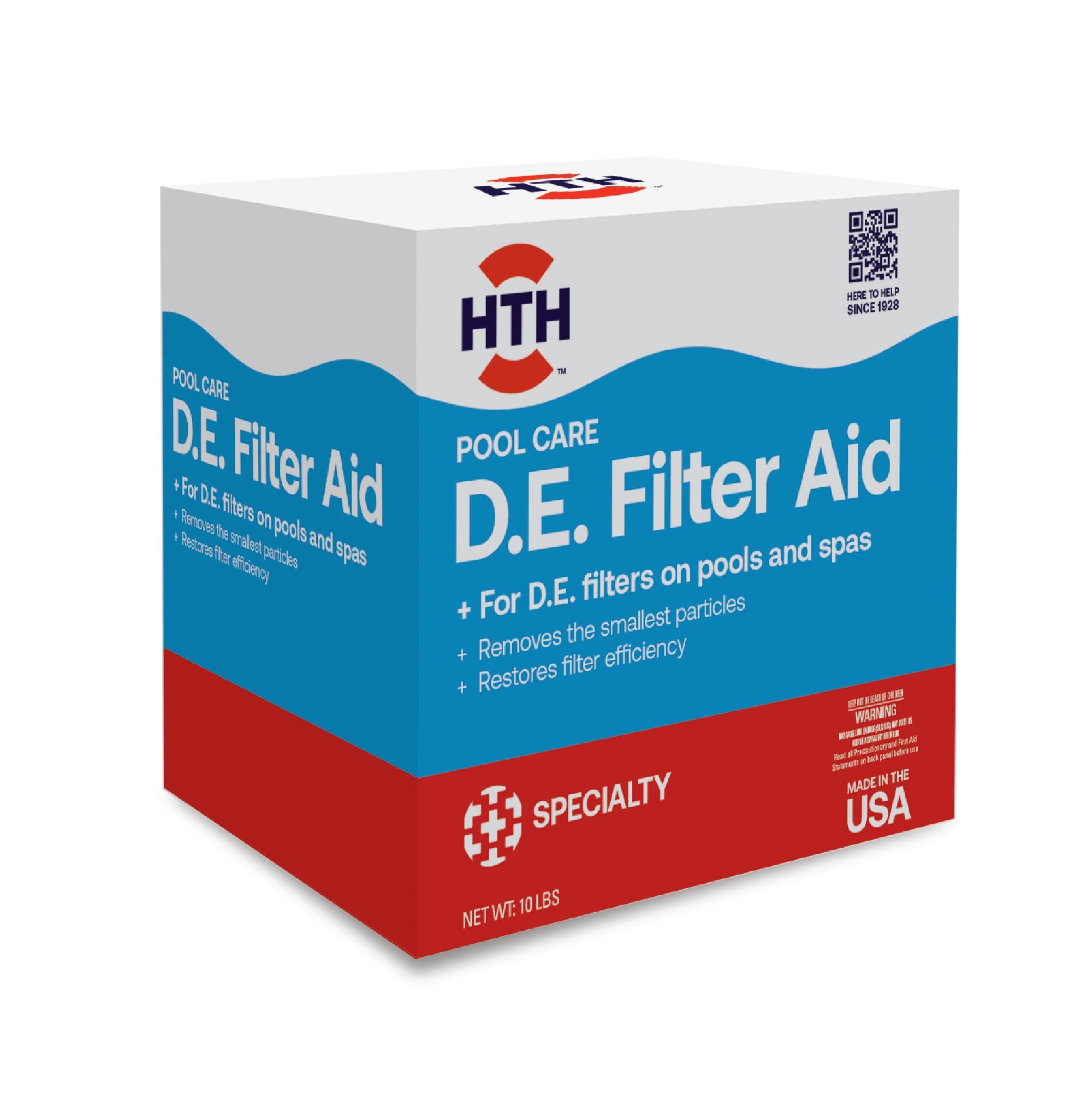 HTH D.E. Filter Aid 10 lbs container front view