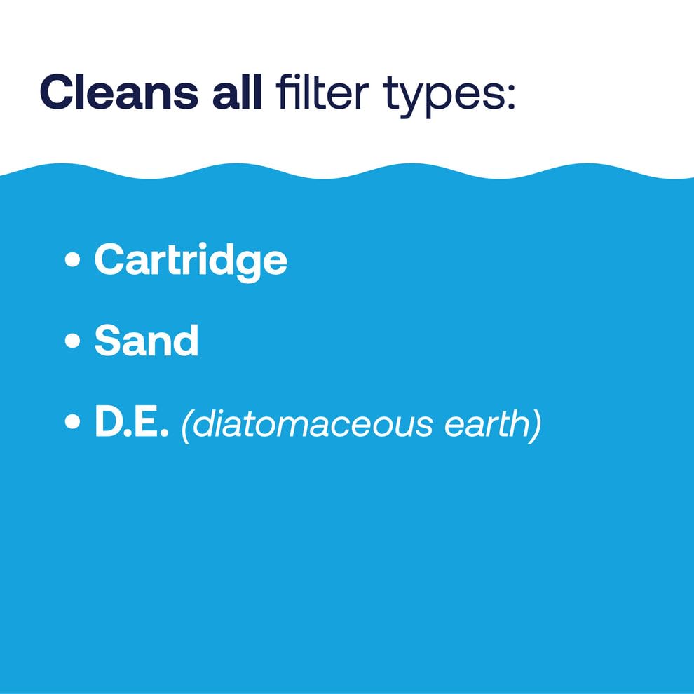 HTH Filter Cleaner liquid pouring from bottle