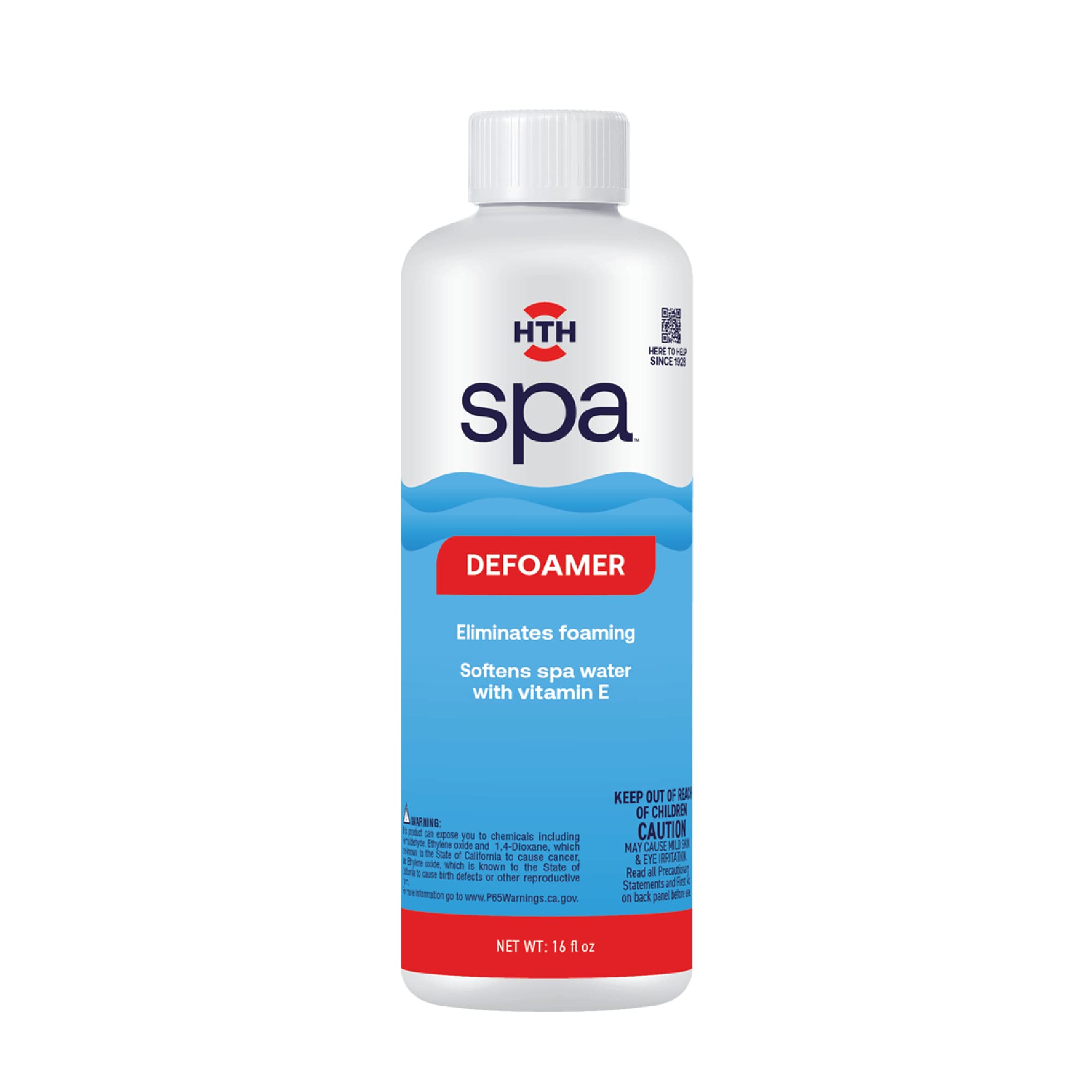 HTH Spa Defoamer 16 oz liquid bottle front view