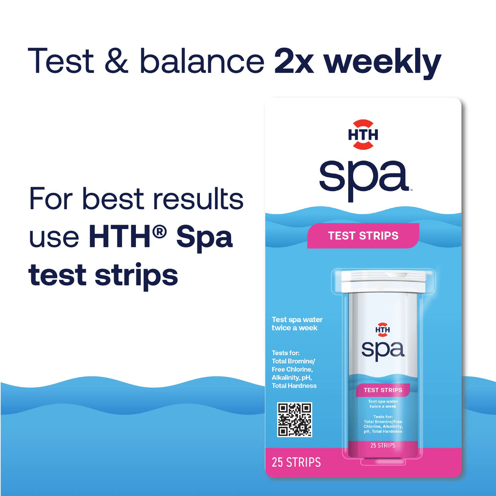 HTH Spa pH Up powder being added to water