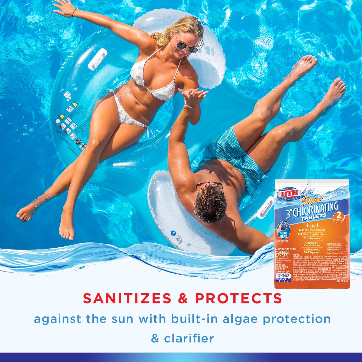 HTH Super Chlorinating Tablet packaging