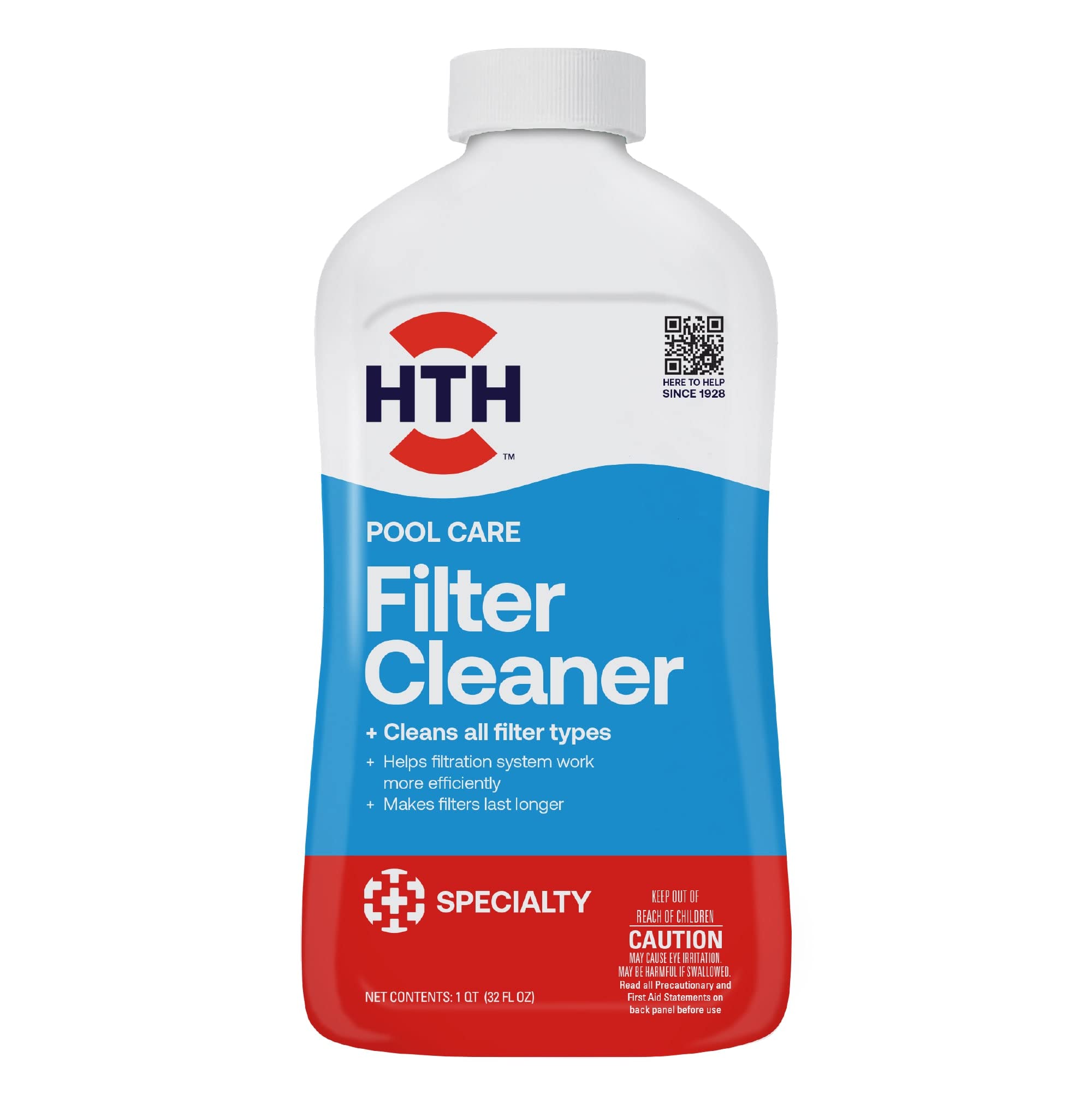 HTH Swimming Pool Care Filter Cleaner 1-qt container front view