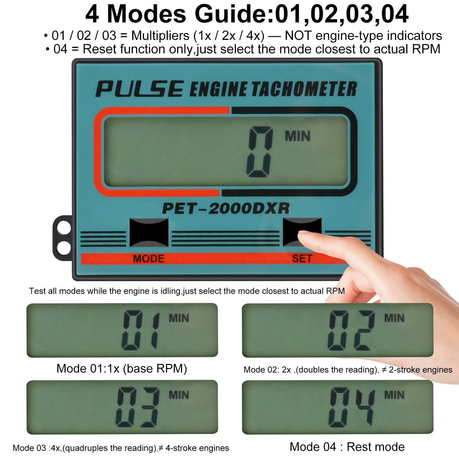 HTPREC Small Engine Tachometer with copper clips