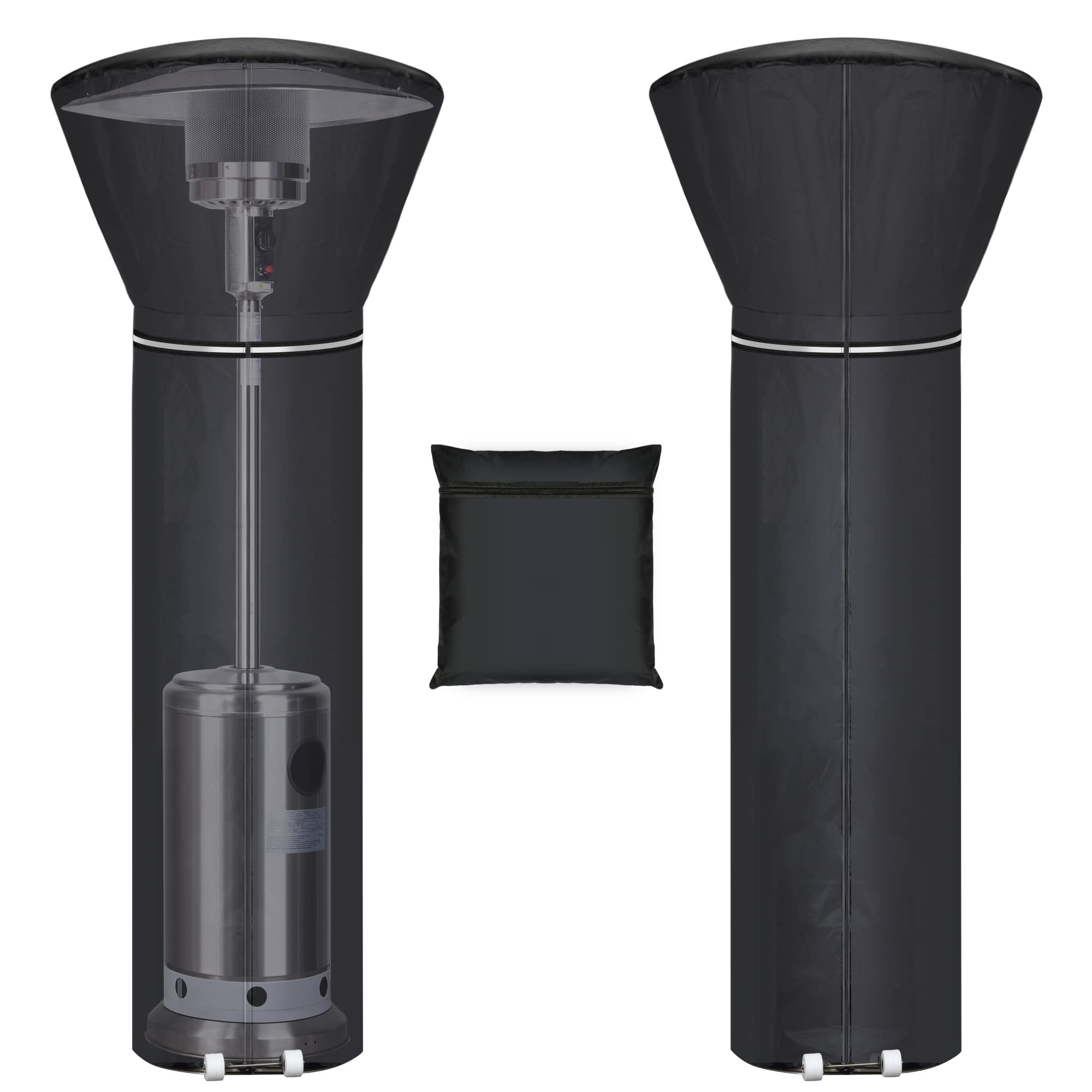 Hualedi Patio Heater Cover front view in black