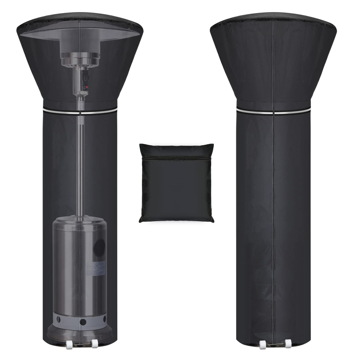 Hualedi Patio Heater Cover front view in black
