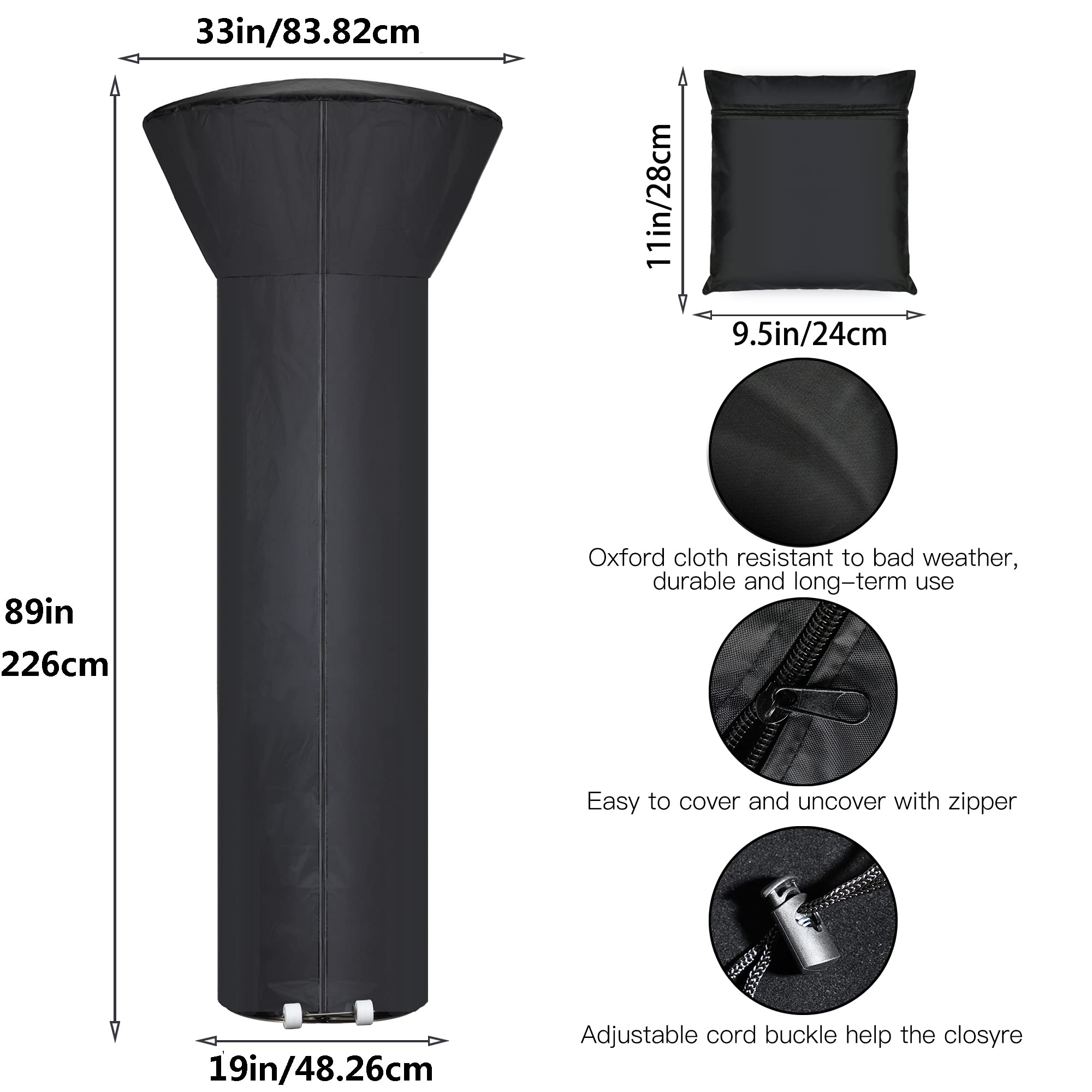 Hualedi Patio Heater Cover waterproof fabric detail