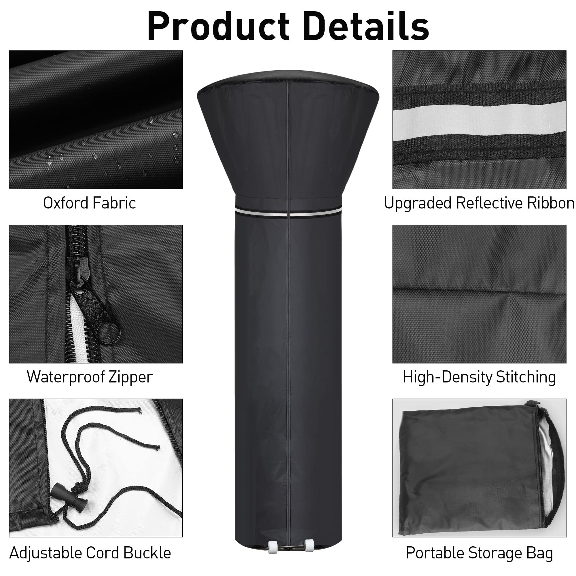 Hualedi Patio Heater Cover zipper design