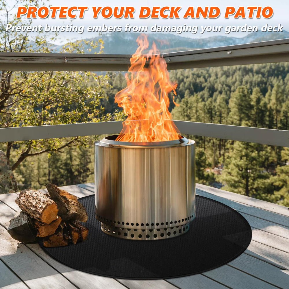 Huchiz Fire Pit Mat showing double-sided design