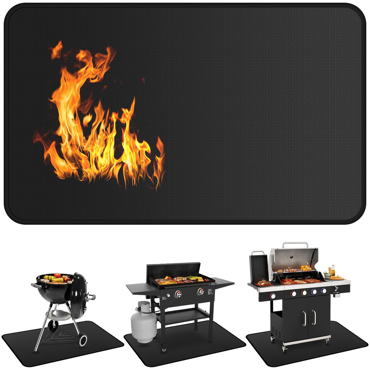 Huchiz Under Grill Mat 72 x 39 inches front view