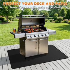Huchiz Under Grill Mat showing fireproof silicone coating