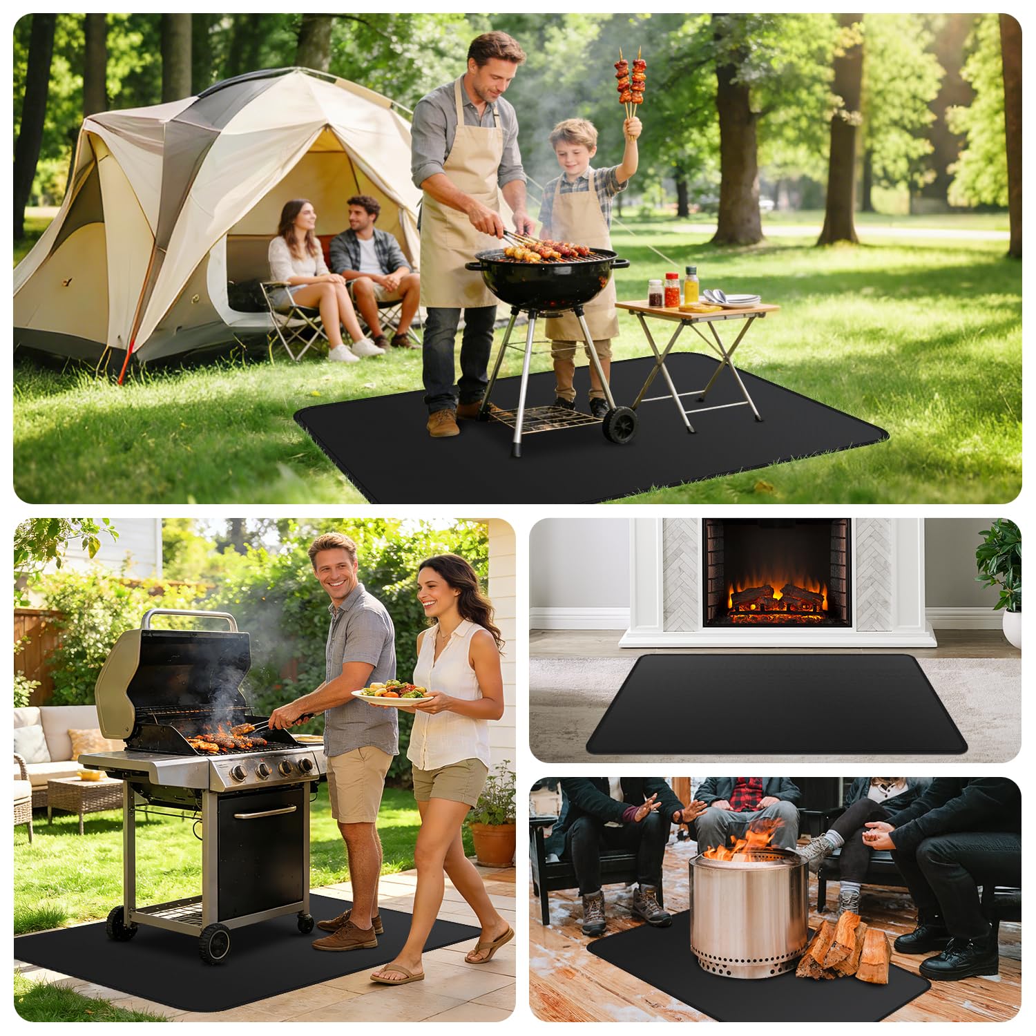 Huchiz Under Grill Mat showing waterproof design