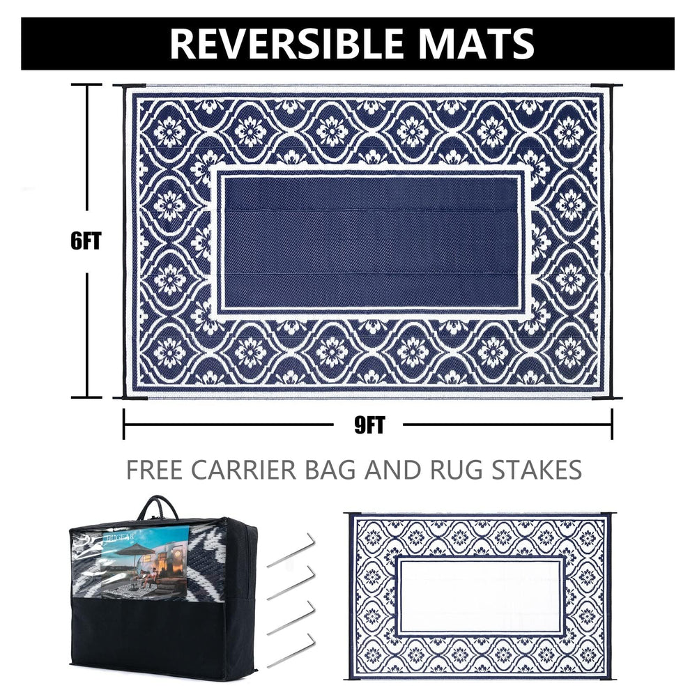 HUGEAR outdoor rug folded in carrier bag