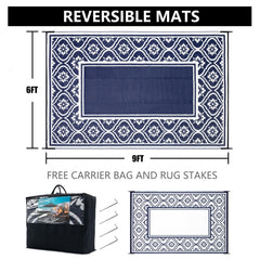 HUGEAR outdoor rug folded in carrier bag