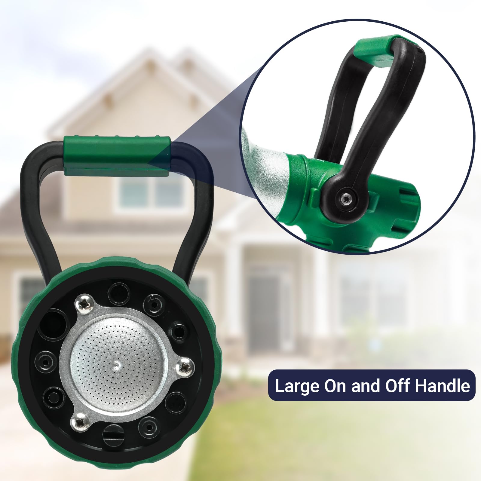 HugeDawn Garden Hose Nozzle demonstrating the high-pressure jet stream