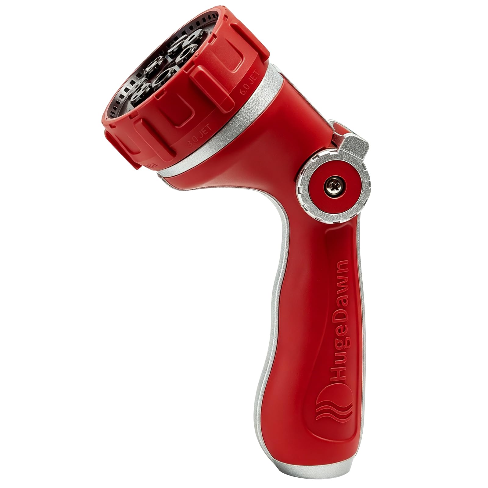 HugeDawn Garden Hose Nozzle front view with red finish