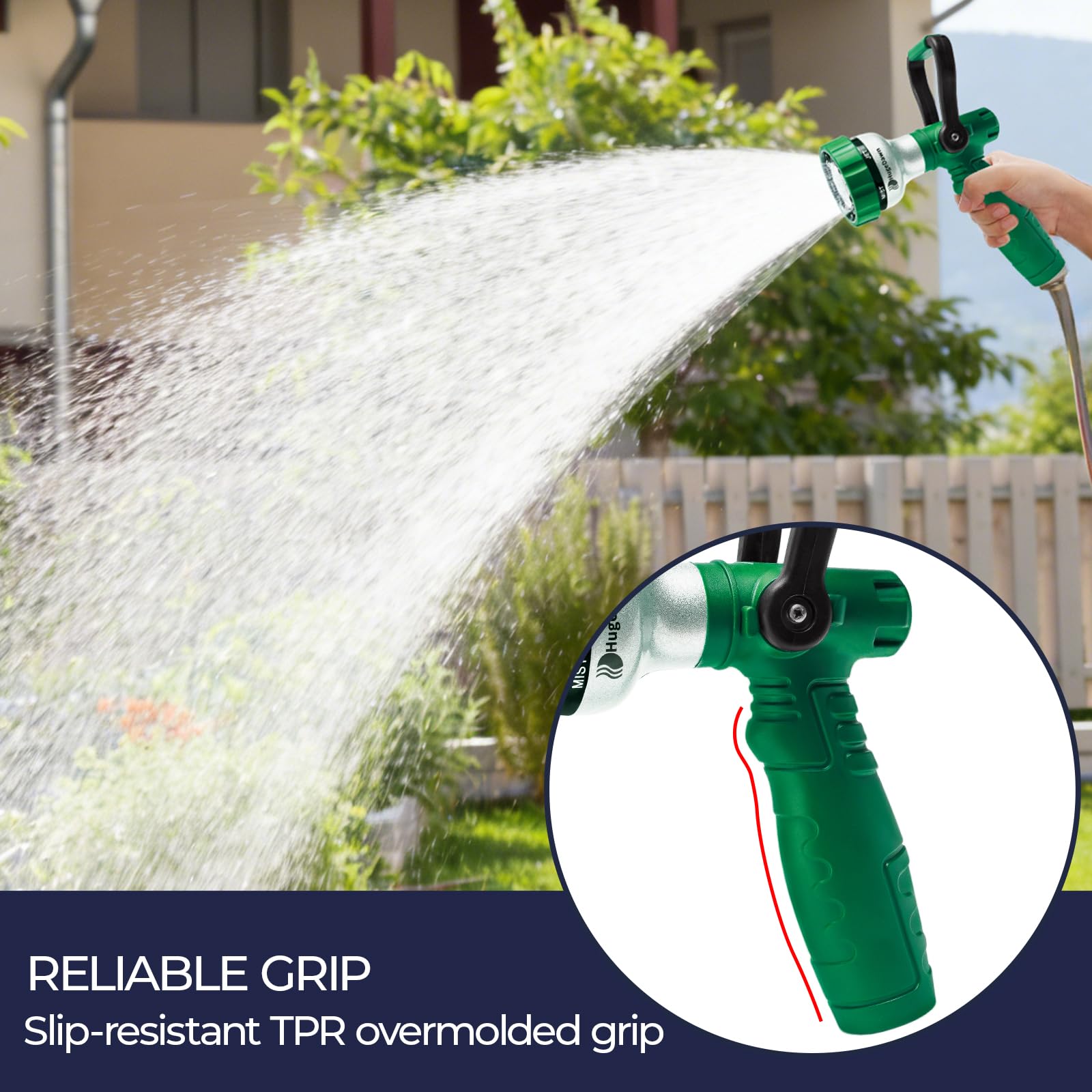 HugeDawn Garden Hose Nozzle in use watering delicate plants