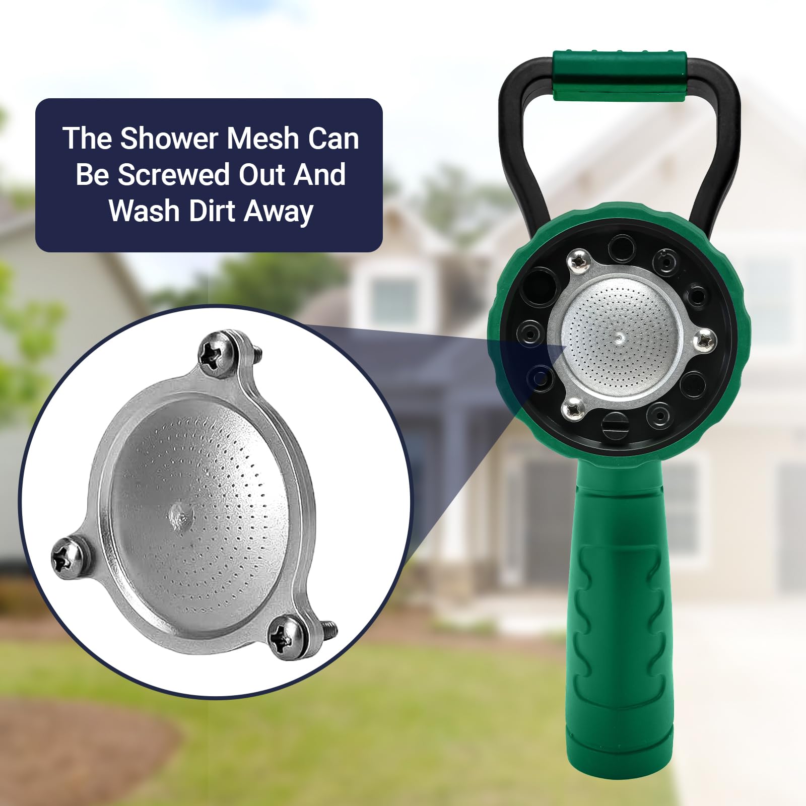 HugeDawn Garden Hose Nozzle showing the large on/off handle